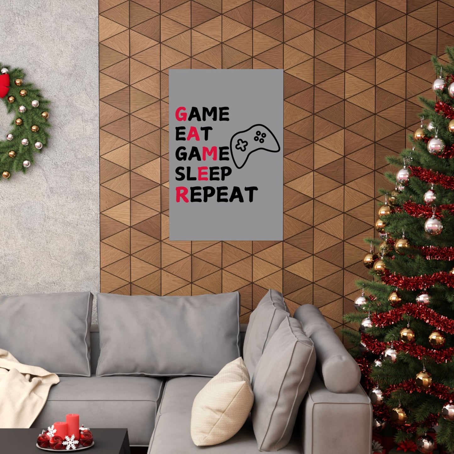 Gaming Poster - Game Eat Sleep Repeat Decor