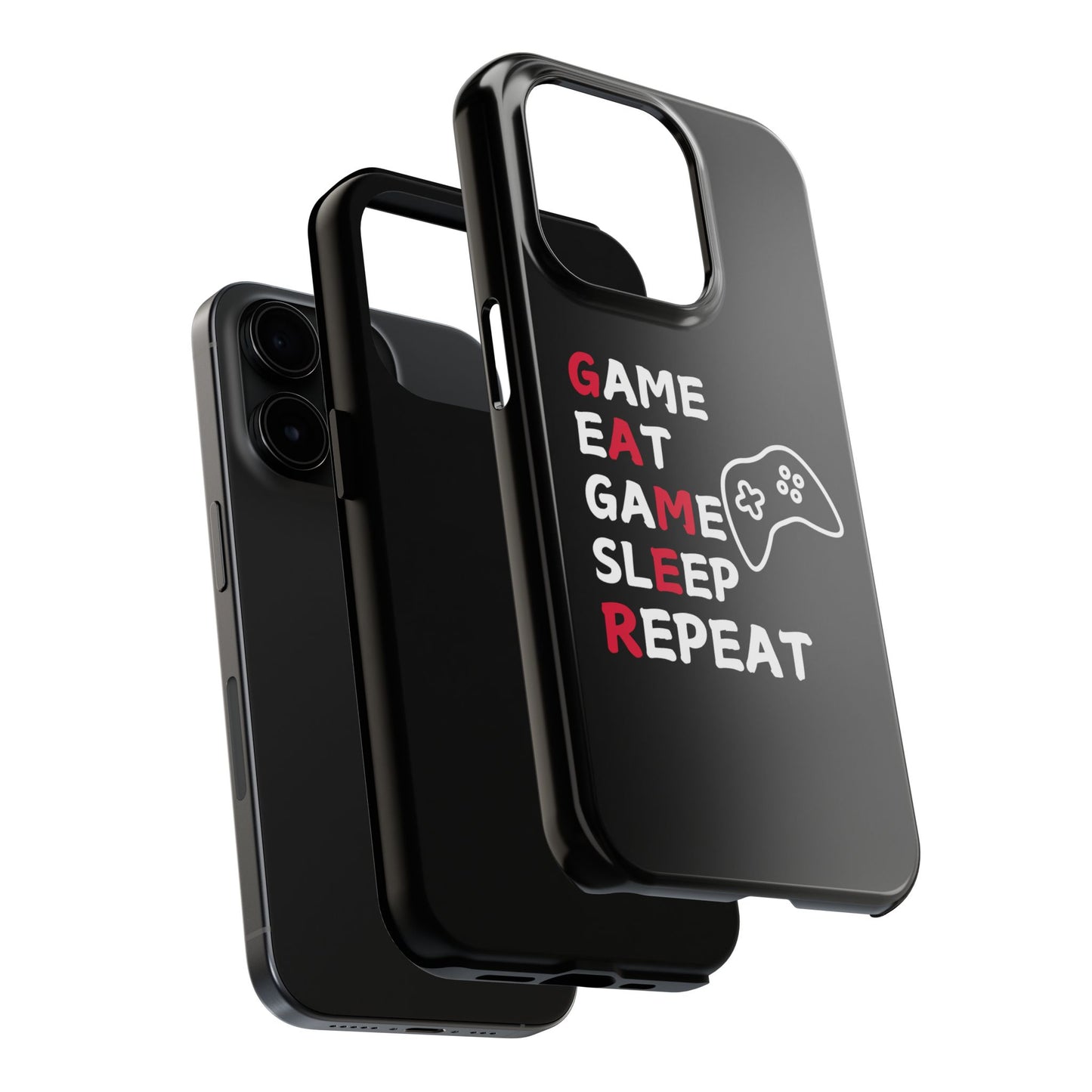 Gamer Tough Phone Case - Eat Game Sleep Repeat Design