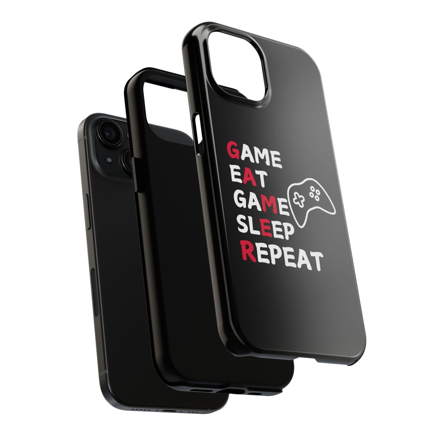 Gamer Tough Phone Case - Eat Game Sleep Repeat Design