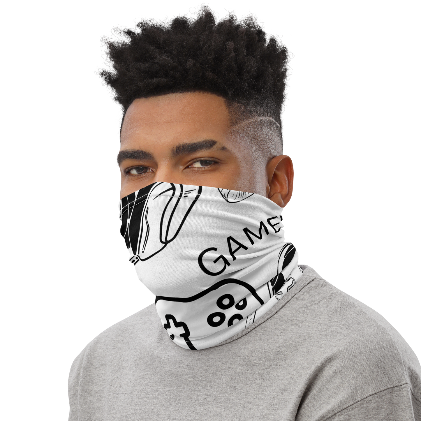 Gamer Misc images logo white neck gaiter