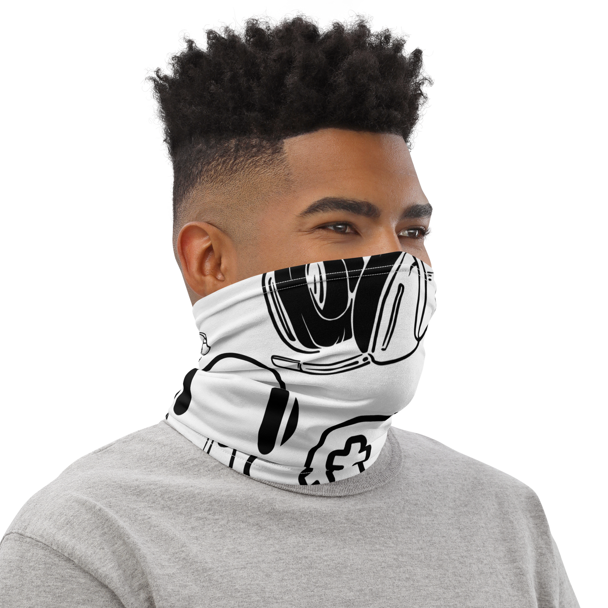 Gamer Misc images logo white neck gaiter