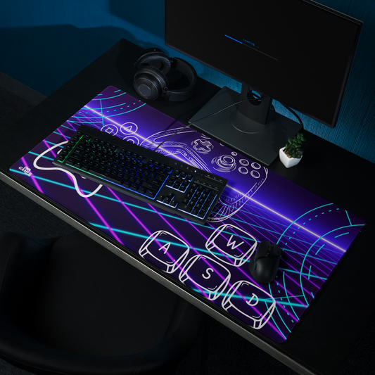 Gamer Misc images logo blue neonon  Gaming Mouse Pad