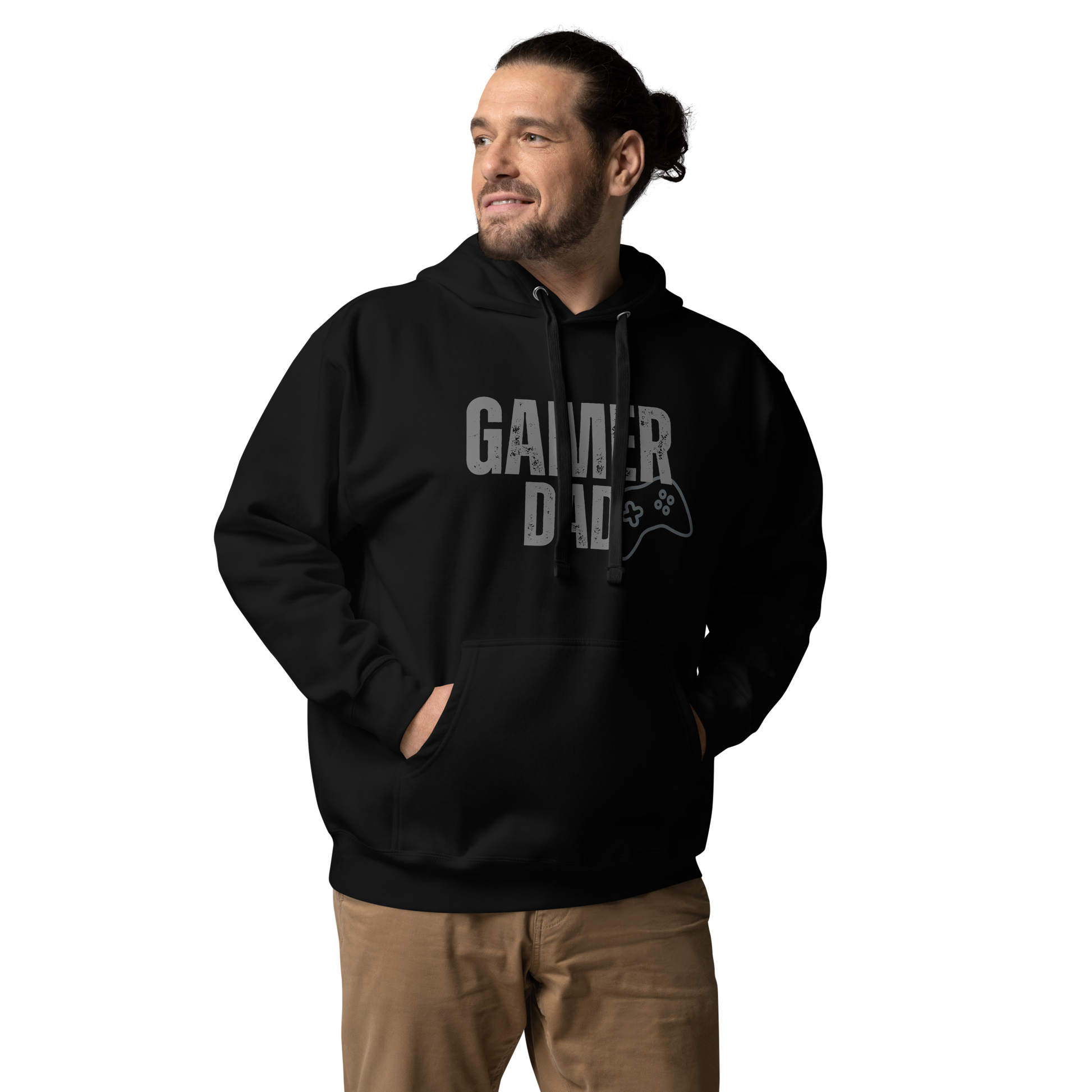 Gamer Dad Logo on Black- Unisex Hoodie