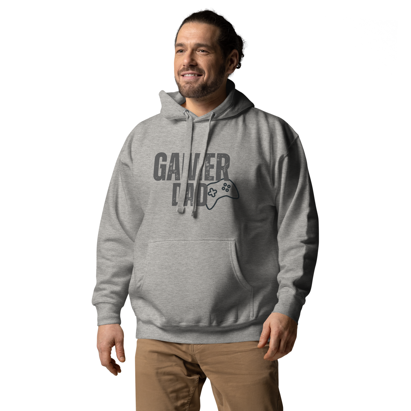 Gamer Dad Logo on carbon Grey- Unisex Hoodie