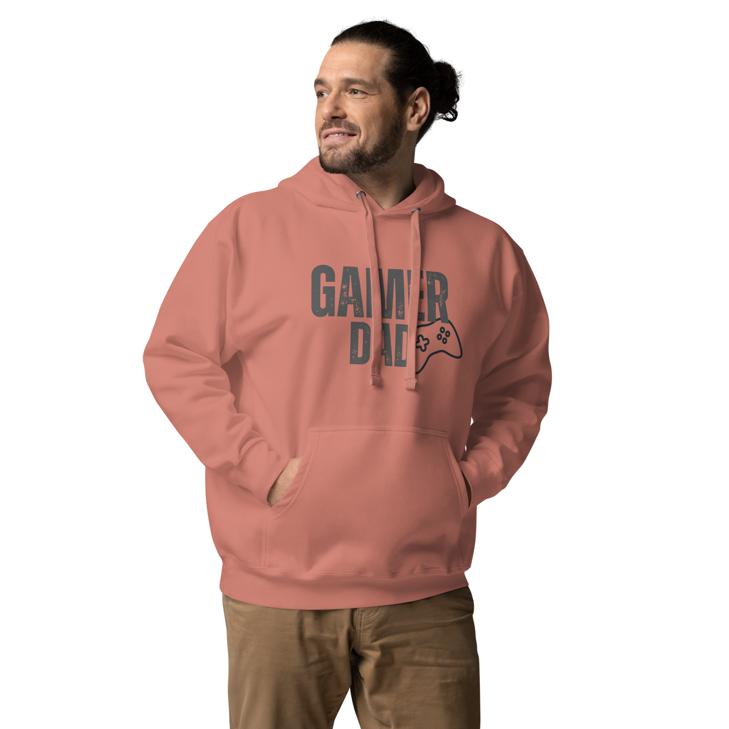 Gamer Dad Logo on Dusty Rose- Unisex Hoodie