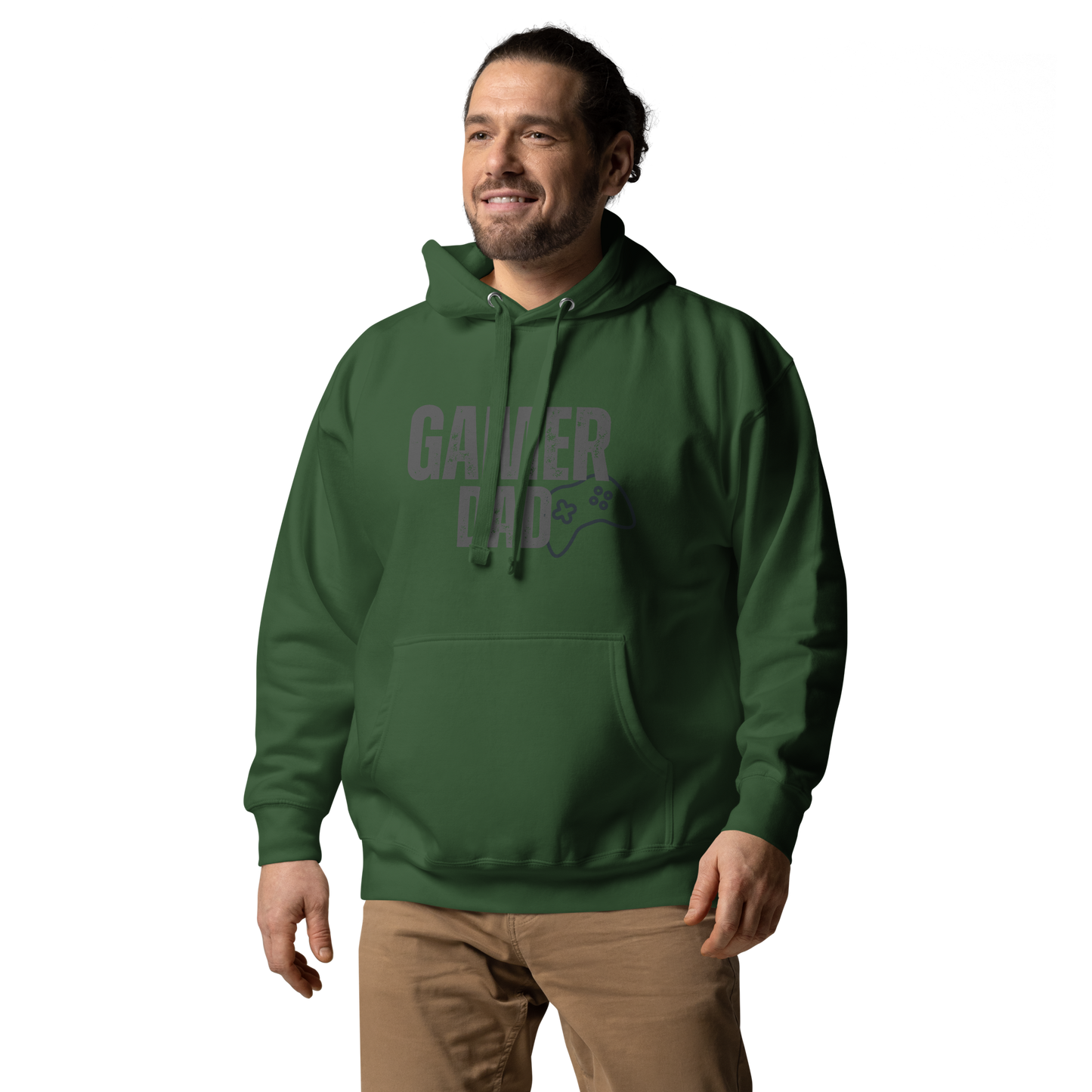 Gamer Dad Logo on Forest Green- Unisex Hoodie