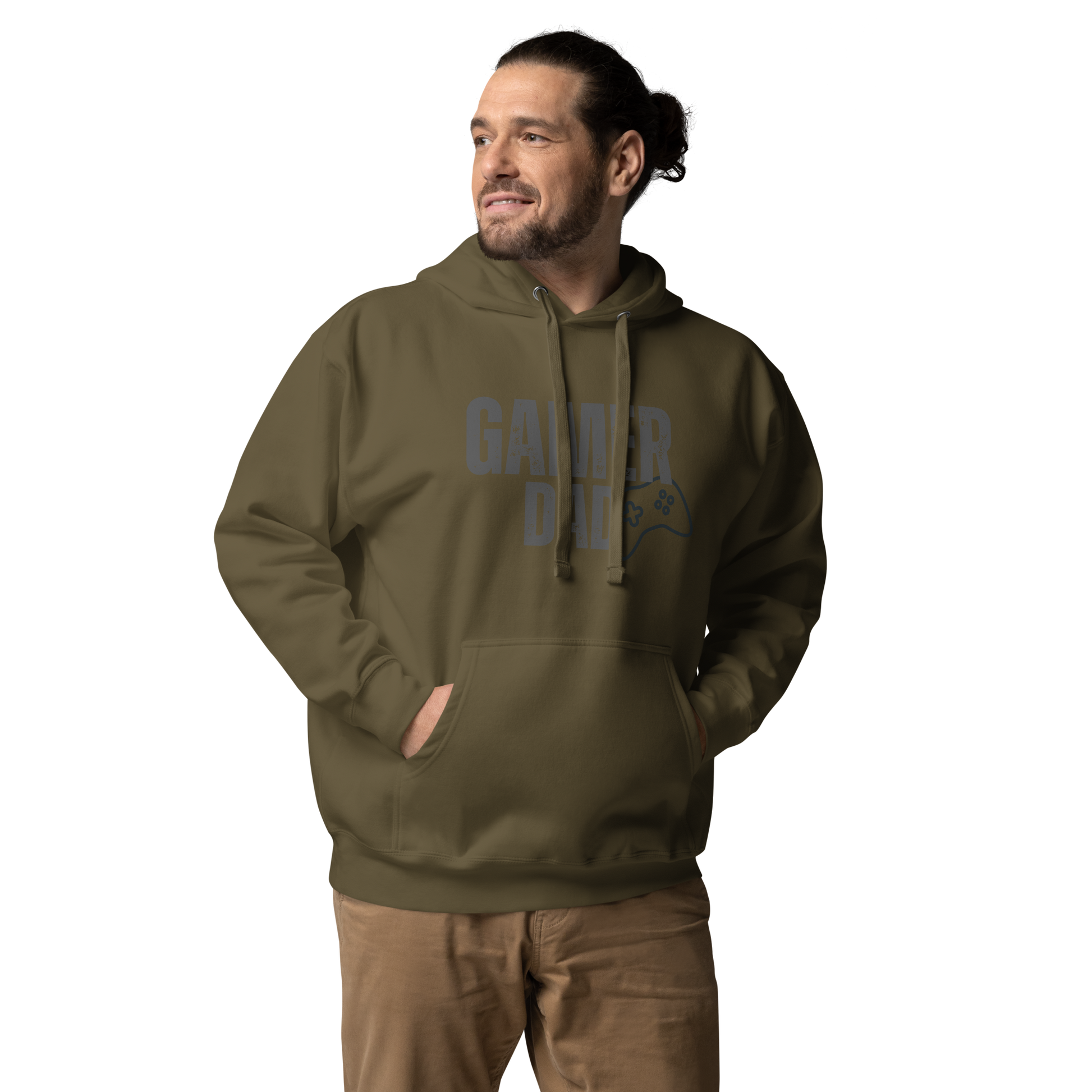 Gamer Dad Logo on Military Green- Unisex Hoodie