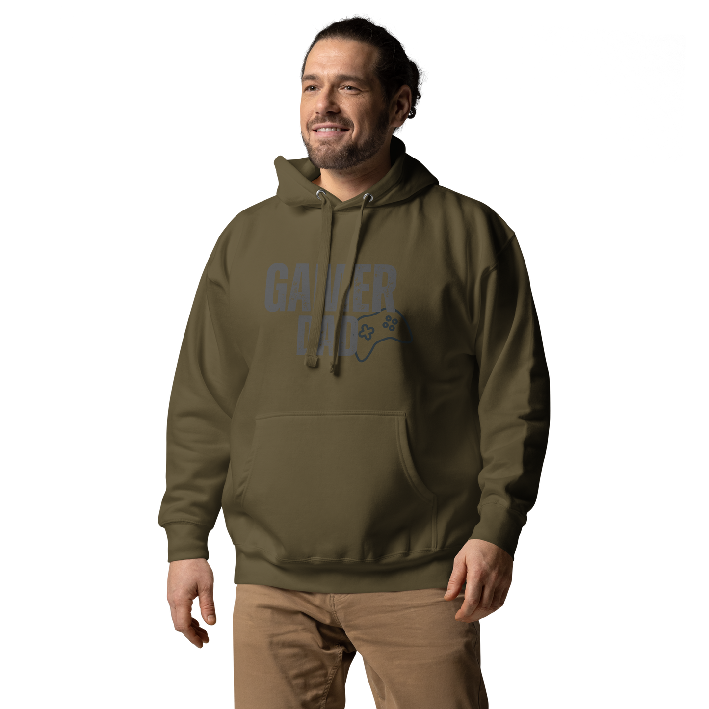 Gamer Dad Logo on Military Green- Unisex Hoodie