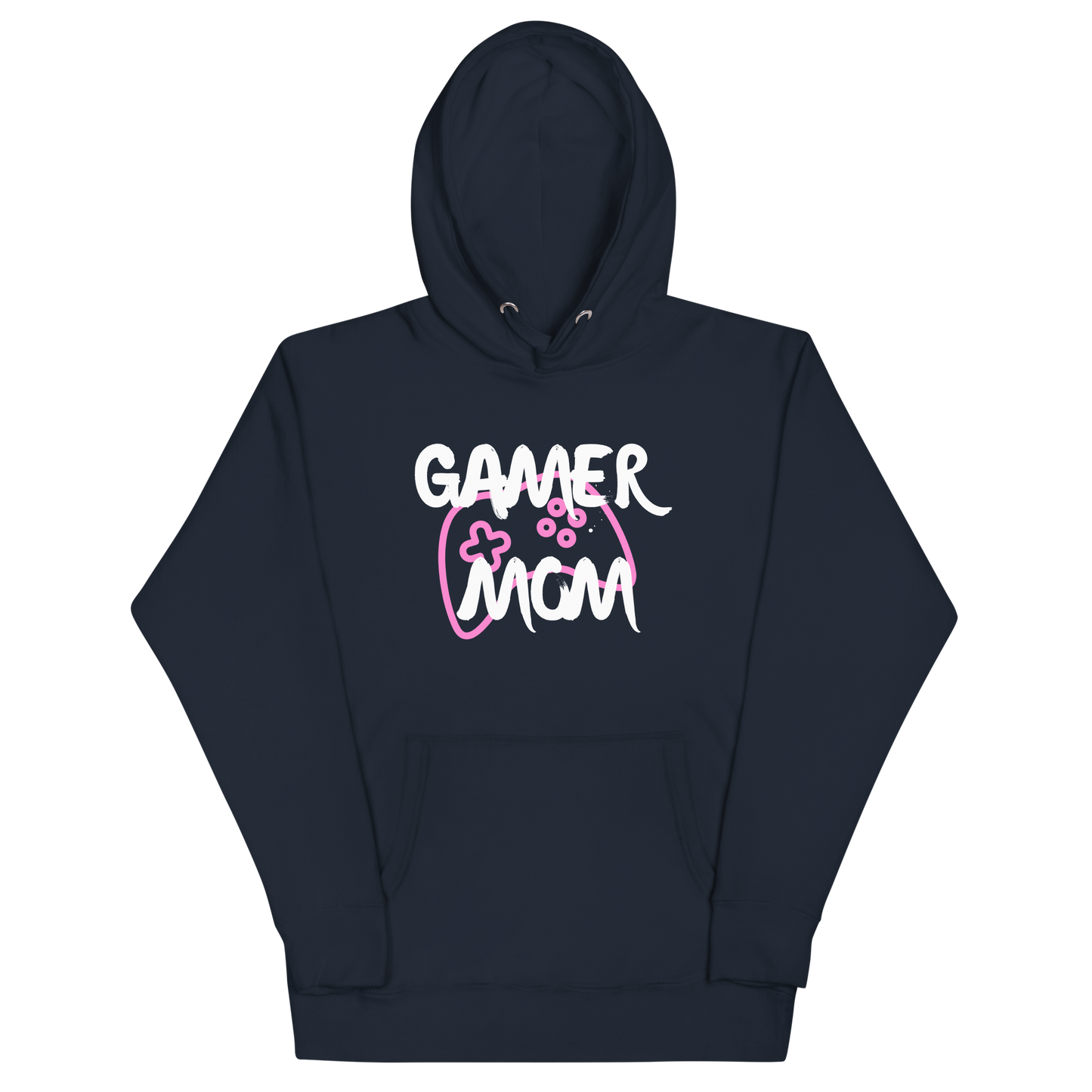 Gamer Mom with controller Logo on navy - Adult Unisex Hoodie