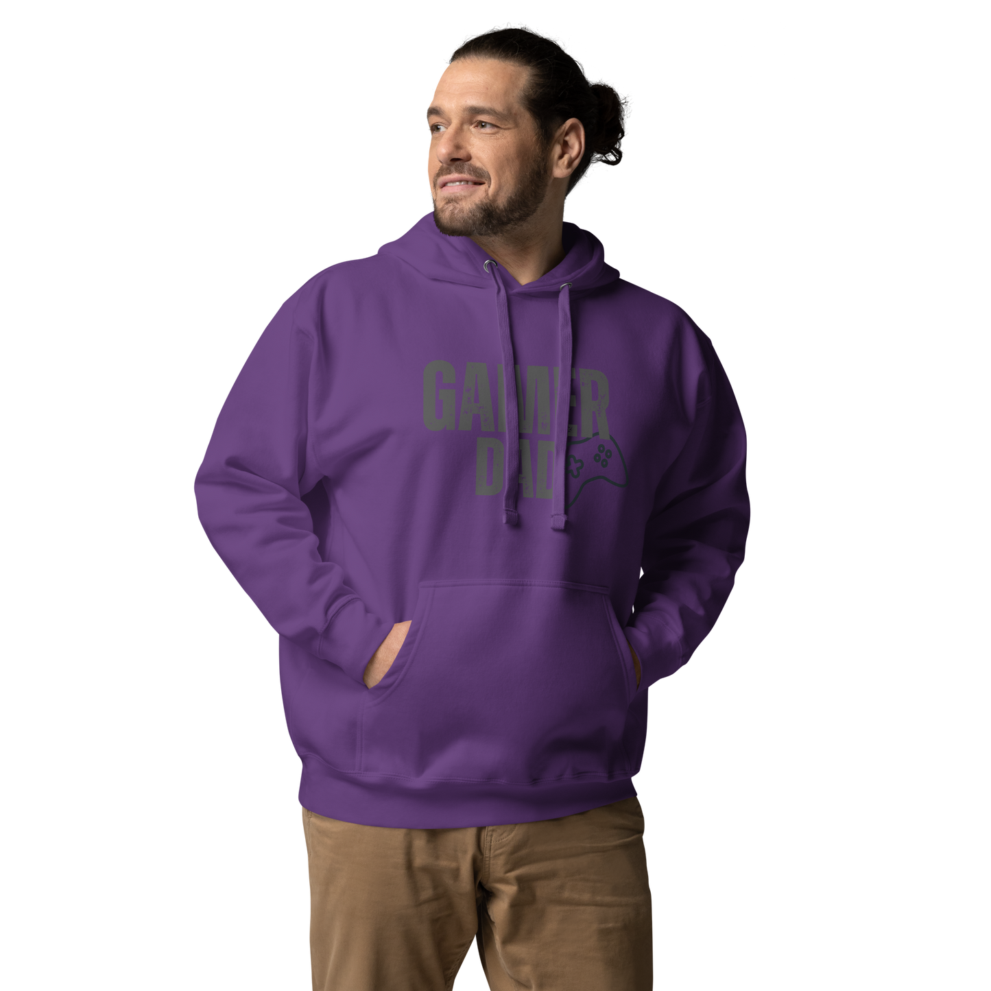 Gamer Dad Logo on Purple- Unisex Hoodie