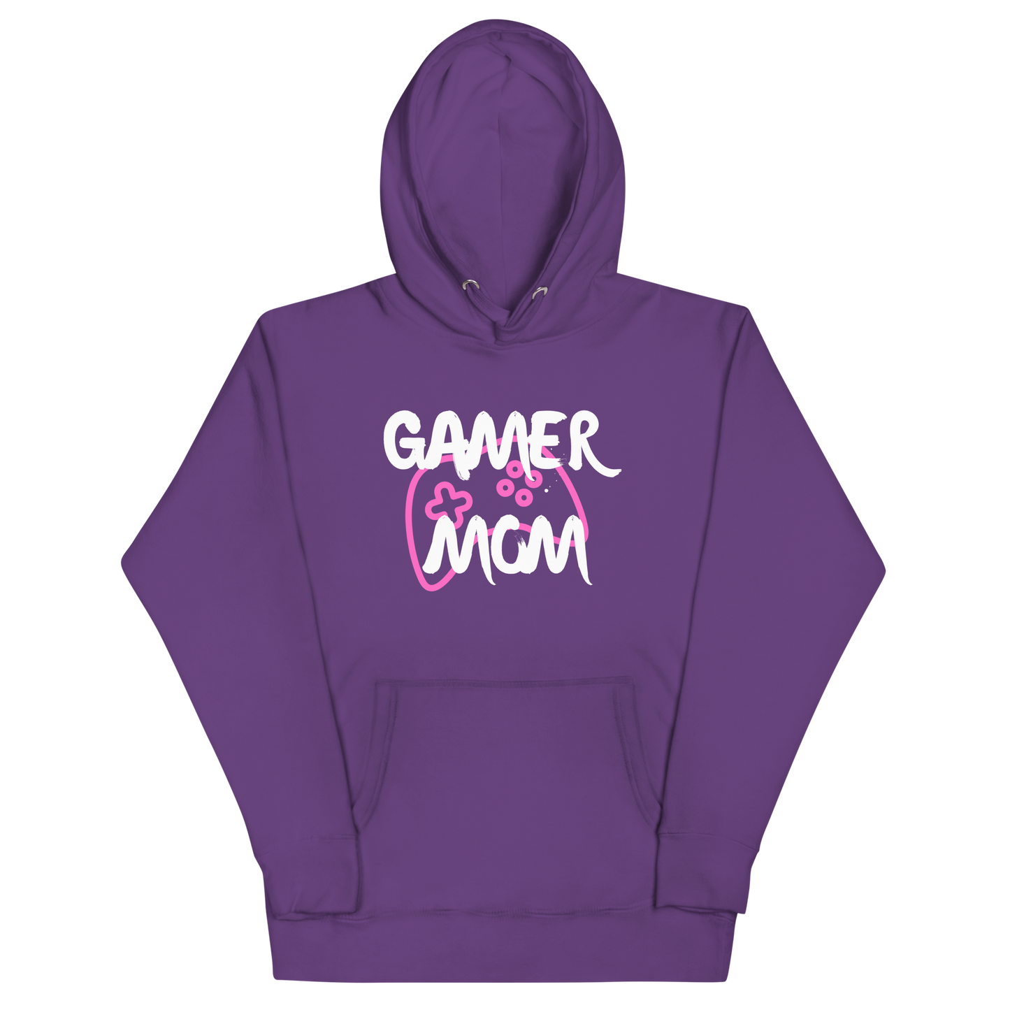 Gamer Mom with controller Logo on Purple - Adult Unisex Hoodie