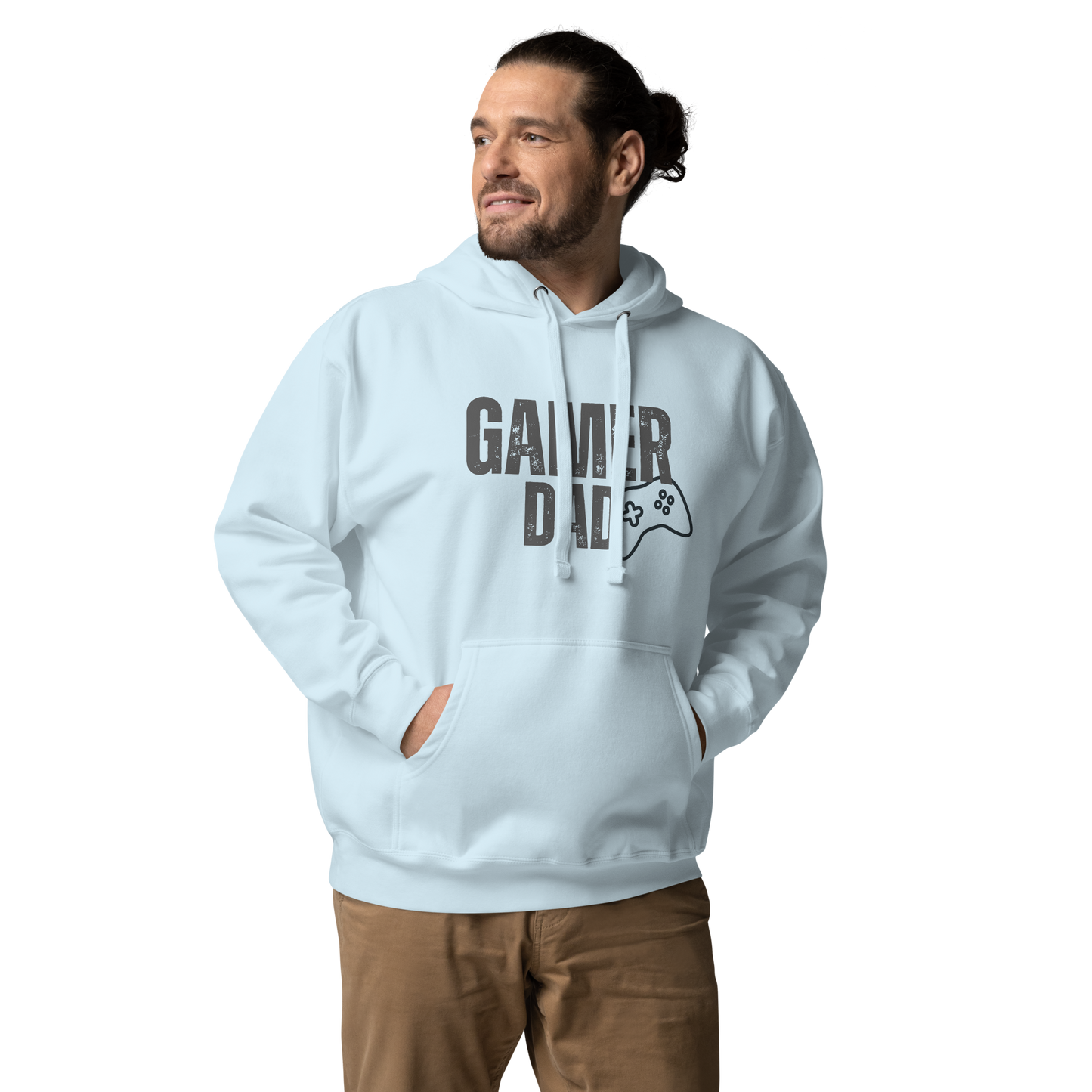 Gamer Dad Logo on Sky Blue- Unisex Hoodie