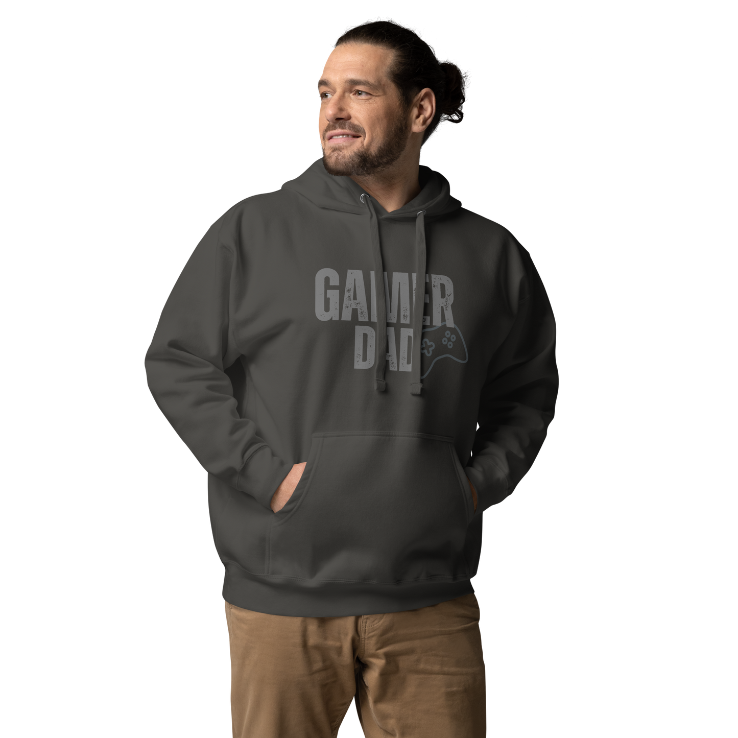 Gamer Dad Logo on black- Unisex Hoodie