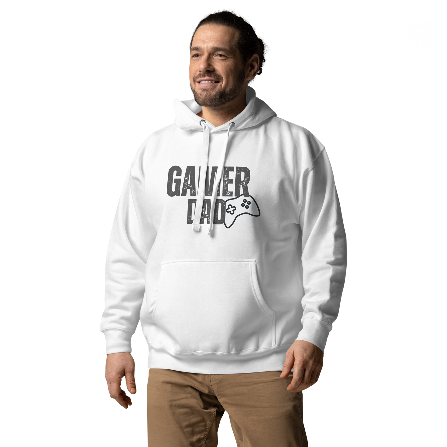 Gamer Dad Logo on white- Unisex Hoodie